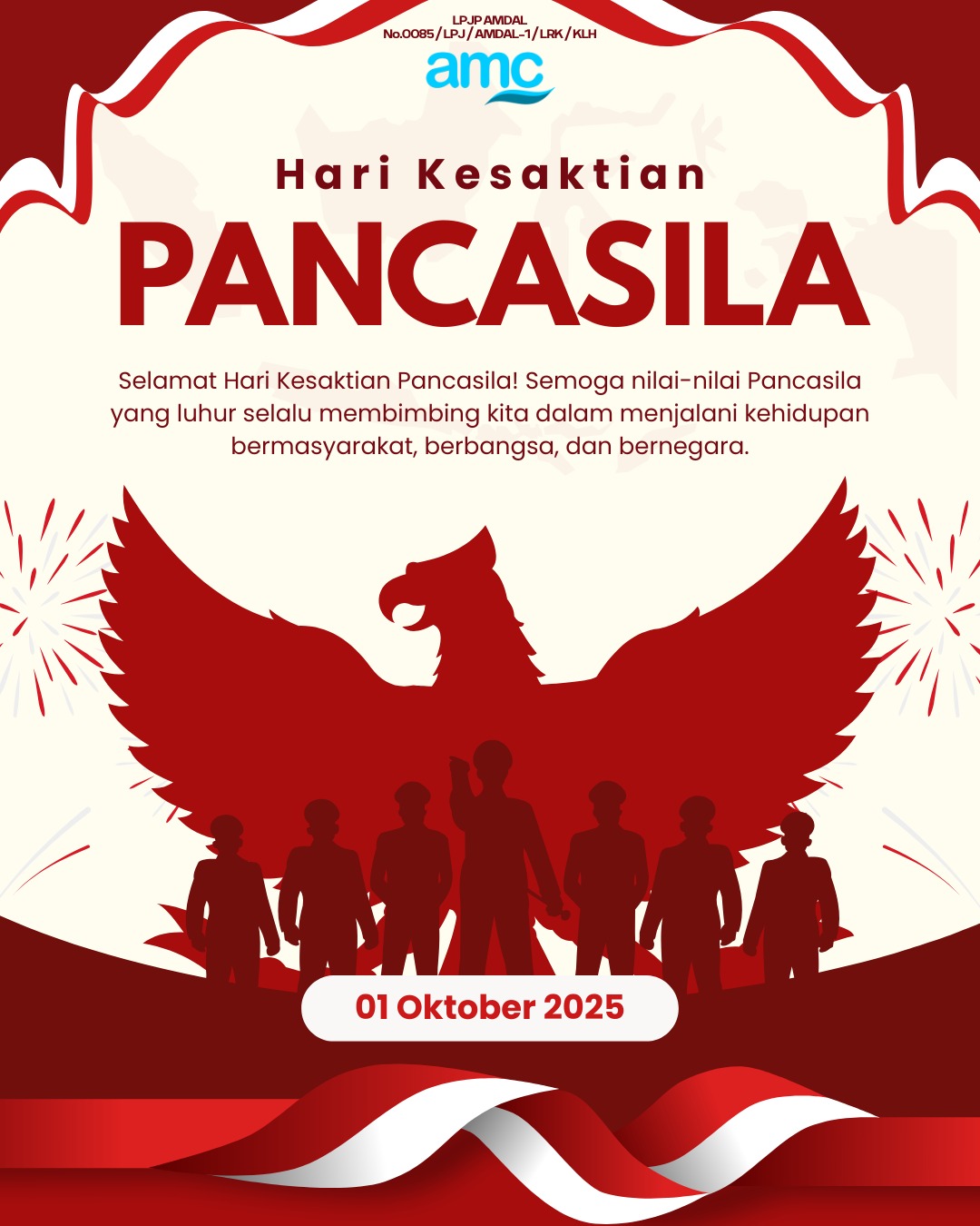 Selamat Memperingati Hari Kesaktian Pancasila.
Mari perkuat persatuan, jaga kebhinekaan, dan amalkan nilai-nilai Pancasila dalam kehidupan sehari-hari

#HariKesaktianPancasila #PancasilaSakti #IndonesiaBersatu