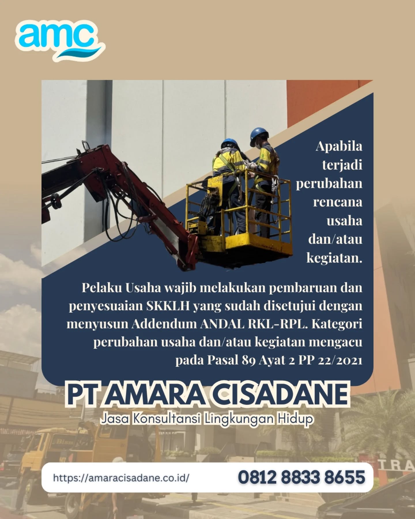 Perubahan lokasi, spesifikasi dan/atau teknologi, luas lahan dan bangunan, tata letak dll dari rencana kegiatan wajib ditindaklanjuti dengan dokumen lingkungan yang sesuai. 
Pastikan kegiatan usaha Anda tetap patuh terhadap regulasi lingkungan❗

Kami menyediakan jasa konsultasi penyusunan Dokumen Addendum ANDAL & RKL-RPL sesuai ketentuan peraturan perundang-undangan, disusun oleh tenaga ahli berpengalaman.

📑 Akurat | 📌 Sesuai regulasi | 🌱 Berkelanjutan
📩 Hubungi kami untuk konsultasi (WhatsApp: 0812-8833-8655)

#AddendumAMDAL #ANDAL #RKLRPL #KonsultanLingkungan #PersetujuanLingkungan